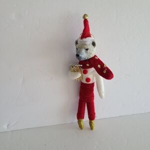 Allen +Roth Festive Polar Bear Ornament with Red and Gold Accents